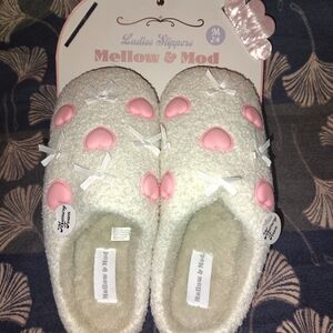 Mellow & Mod Pink and White Women's Slippers